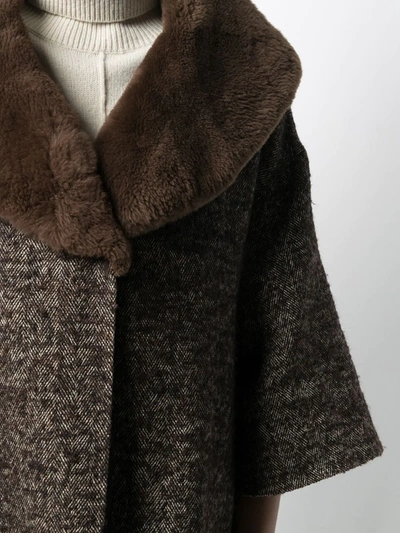 Pre-owned Jean Paul Gaultier Faux-fur Lapels Knee-length Coat In Brown