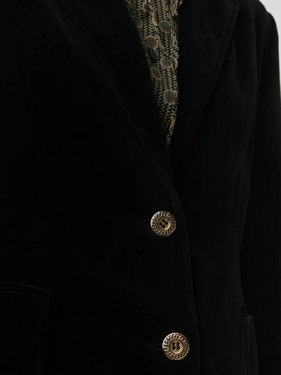 Pre-owned Celine  Velvet Effect Buttoned Jacket In Black