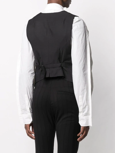 Shop Ann Demeulemeester Ribbed Buttoned Waistcoat In Black