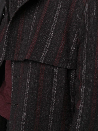 Shop Ann Demeulemeester Striped Tied Waist Coat In Red