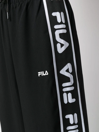 Shop Fila Logo-panelled Wide Trousers In Black