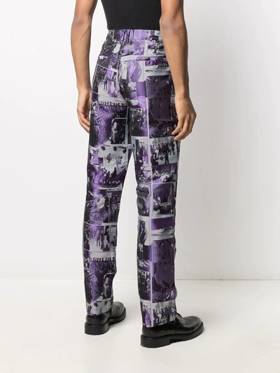 Shop Daily Paper Comic-jacquard Trousers In Purple