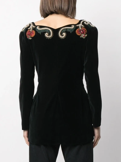 Pre-owned A.n.g.e.l.o. Vintage Cult 1990s Pearl-embellished Single-breasted Jacket In Black