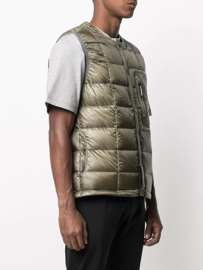 Shop And Wander Metallic Padded Gilet In Green