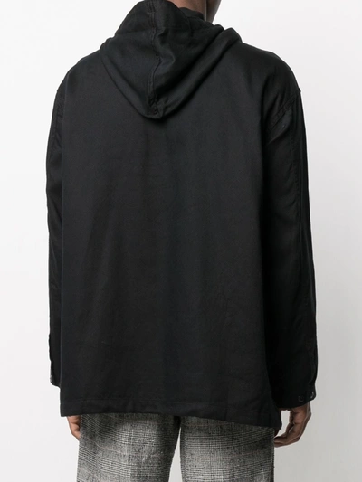 Shop Engineered Garments Oversized Hooded Jumper In Black