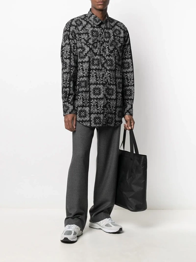 Shop Engineered Garments Paisley Print Buttoned Shirt In Black