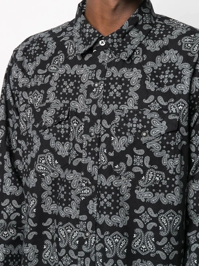 Shop Engineered Garments Paisley Print Buttoned Shirt In Black
