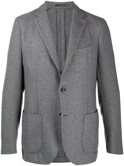 Shop Lardini Single-breasted Blazer In Grey