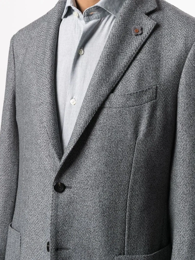 Shop Lardini Single-breasted Blazer In Grey