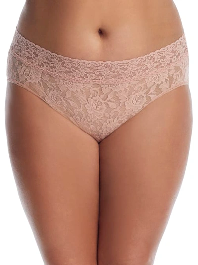 Shop Hanky Panky Plus Size Signature Lace French Brief In Seashell