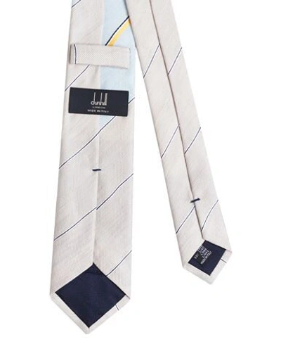 Shop Dunhill Man Ties & Bow Ties Light Grey Size - Mulberry Silk, Linen