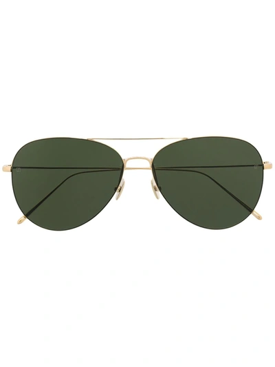 Shop Linda Farrow 22kt Gold-plated Lloyds Aviator-frame Sunglasses