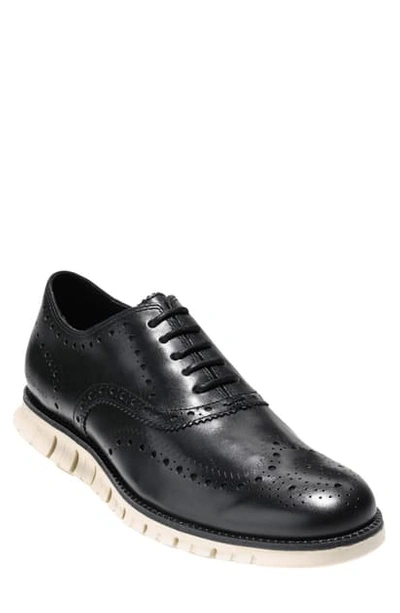 Shop Cole Haan Zerogrand Wingtip Derby In Black/ White