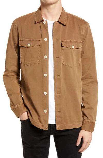 Shop Allsaints Spotter Button-up Shirt Jacket In Clove Brown