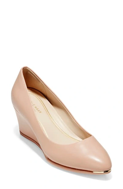 Shop Cole Haan Grand Ambition Wedge Pump In Mahogany Rose Leather