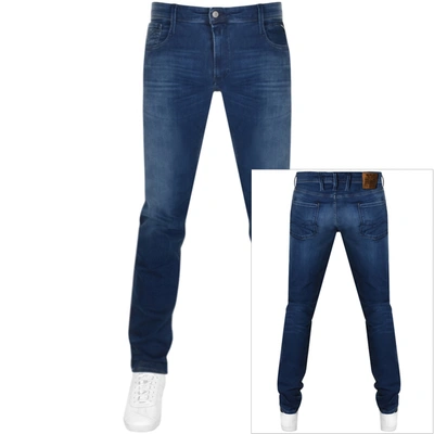 Shop Replay Slim Fit Anbass Jeans Blue