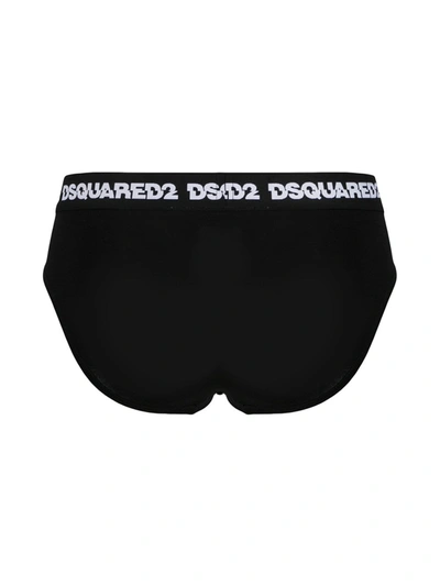 Shop Dsquared2 Cotton Briefs With Logo In Black