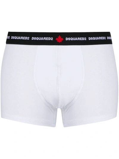 Shop Dsquared2 Cotton Boxer With Logo In White