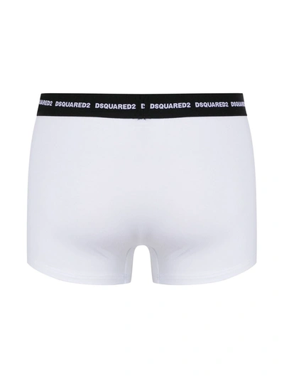 Shop Dsquared2 Cotton Boxer With Logo In White