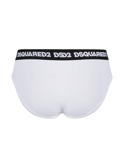 Shop Dsquared2 Cotton Briefs With Logo In White