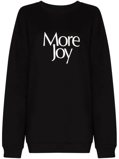 Shop More Joy Logo Print Cotton Sweatshirt In Black