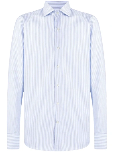 Shop Deperlu Brody Striped Cotton Shirt In White