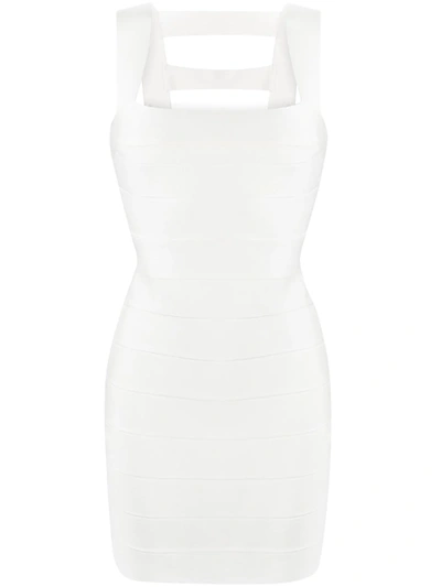 Shop Herve Leger Icon Cut-out Dress In White