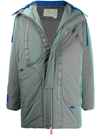 Shop A-cold-wall* Iridescent Padded Coat In Green