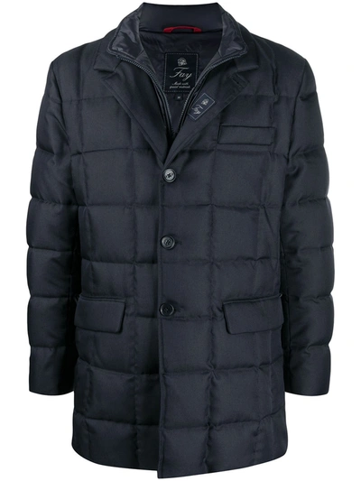 Shop Fay Padded Layered Coat In Blue