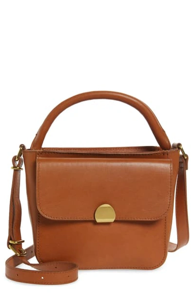 Shop Madewell The Mini Abroad Leather Crossbody Bag In Dark Toffee
