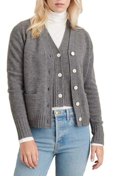 Shop Alex Mill Bleeker Merino Cardigan In Mid Grey