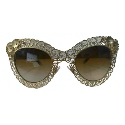 Pre-owned Dolce & Gabbana Gold Metal Sunglasses