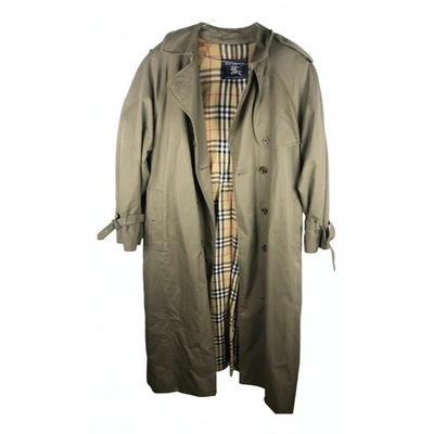 Pre-owned Burberry Khaki Cotton Trench Coat
