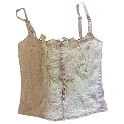 Pre-owned Blumarine Pink Lace  Top