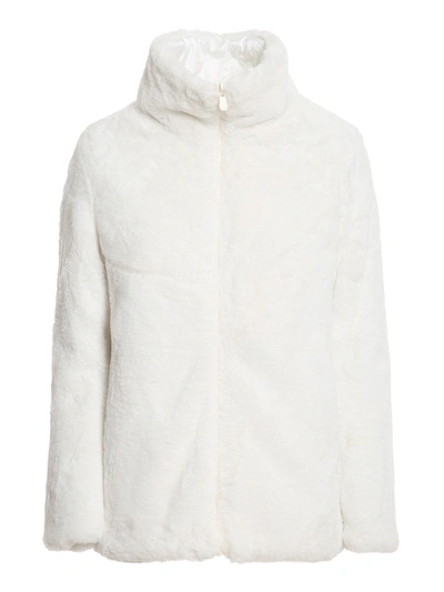 Shop Save The Duck Reversible Faux Fur Coat In White