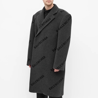 Shop Balenciaga Shifted Coat In Grey