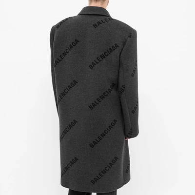 Shop Balenciaga Shifted Coat In Grey