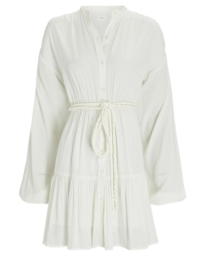 Shop A.l.c Jen Tie-waist Mini Dress In Ivory