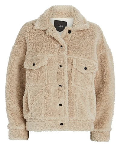 Shop Rails Faux Shearling Trucker Jacket In Beige