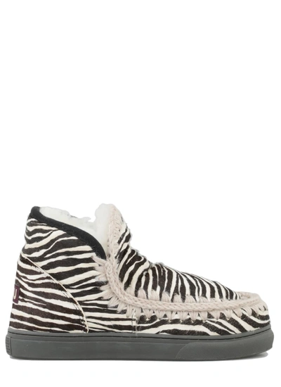 Shop Mou Eskimo Sneaker Ponyskin In Zebra