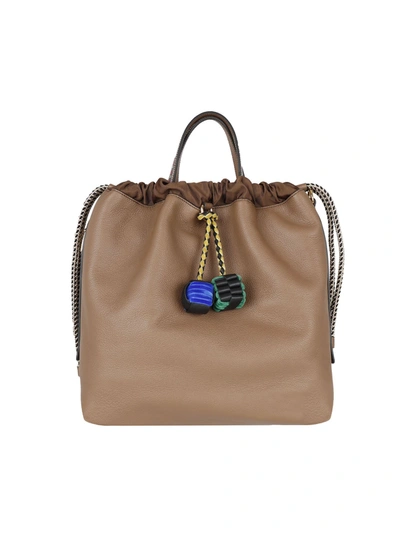 Shop Etro Charm Handbag In Light Brown