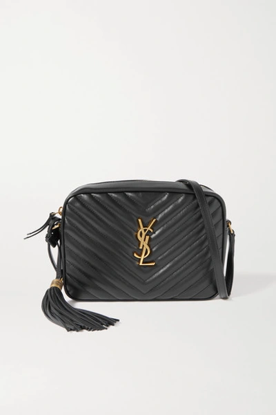 Shop Saint Laurent Lou Camera Quilted Leather Shoulder Bag In Black