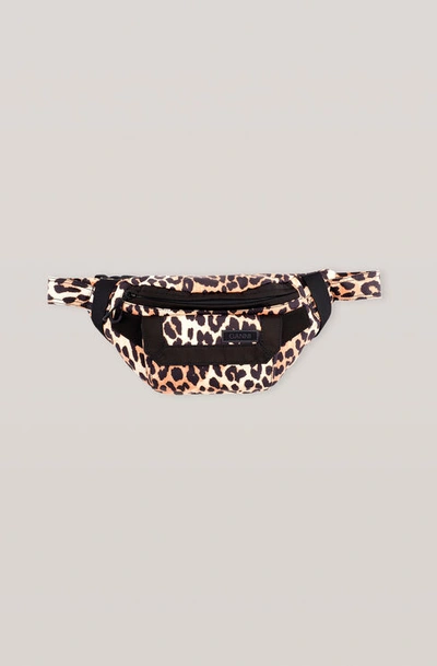 Shop Ganni Recycled Tech Bumbag Leopard One Size