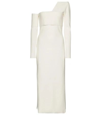 Shop Proenza Schouler One-shoulder Stretch-knit Midi Dress In White