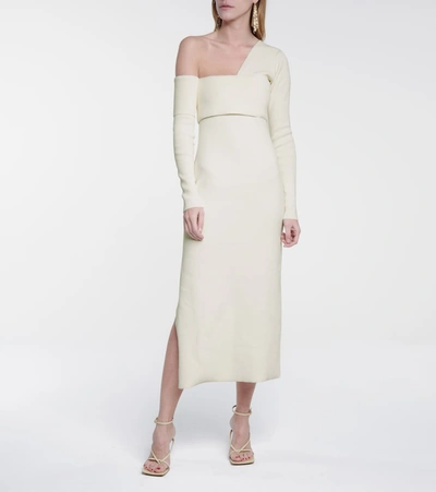 Shop Proenza Schouler One-shoulder Stretch-knit Midi Dress In White