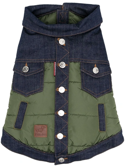 Shop Dsquared2 X Poldo Dog Couture Denim Panel Jacket In Green