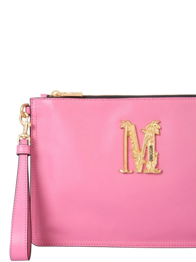 Shop Moschino Clutch With Logo In Pink
