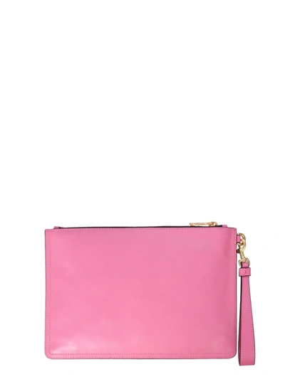Shop Moschino Clutch With Logo In Pink