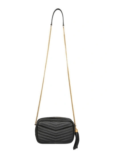 Shop Saint Laurent Mini Lou Bag In Black