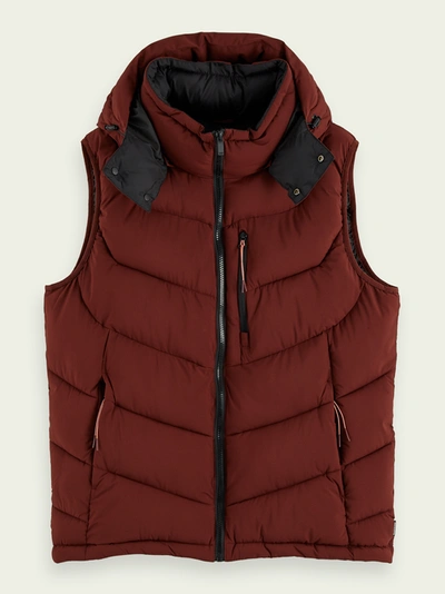 Shop Scotch & Soda Quilted Vest In Red